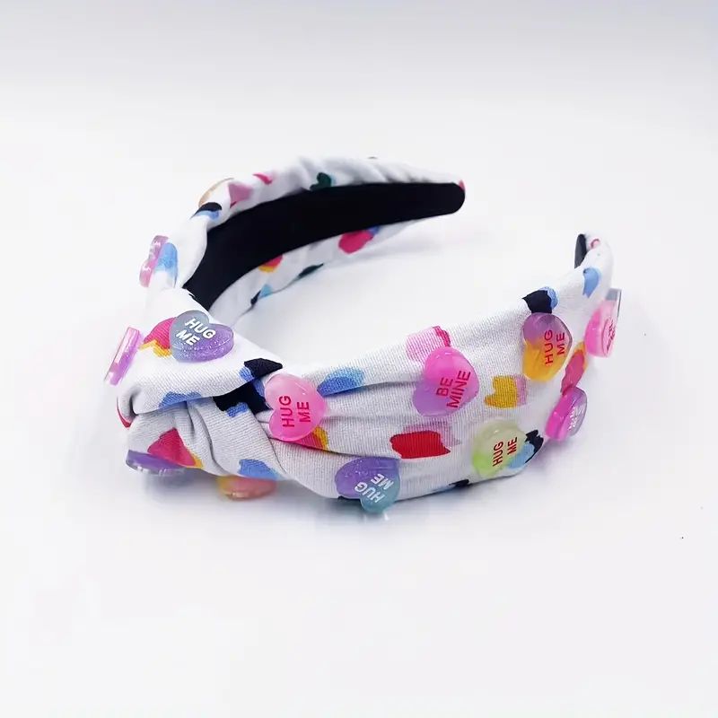 Candy Color Printed Headband Cross Top Knot Hair Bands Heart - Temu | Temu Affiliate Program