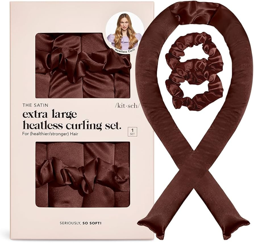 Kitsch Satin Heatless Curling Set - Hair Rollers for Heatless Curls | Heatless Hair Curlers | Hol... | Amazon (US)