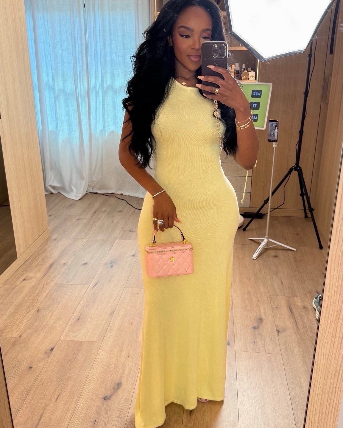Hi Babes!

This buttery yellow dress is the definition of soft luxury. The body-skimming silhouette is simple, elegant, and incredibly flattering, while the pastel pink bag adds the prettiest feminine touch. This color combination feels fresh, expensive, and perfect for spring and summer events when you want to stand out without trying too hard.

If you're curvy, this dress is a dream because it hugs your shape while creating a long, elongated silhouette from top to bottom. It's one of those timeless pieces you'll continue reaching for year after year, making the cost per wear absolutely worth it.

Where to wear this:
• Baby showers
• Bridal showers
• Vacation dinners
• Brunch with the girls
• Summer weddings
• Date nights

Everything is linked below.

xx Kira | IG: KirasFashionFinds

34D - 27 - 40 • Size Small or 4