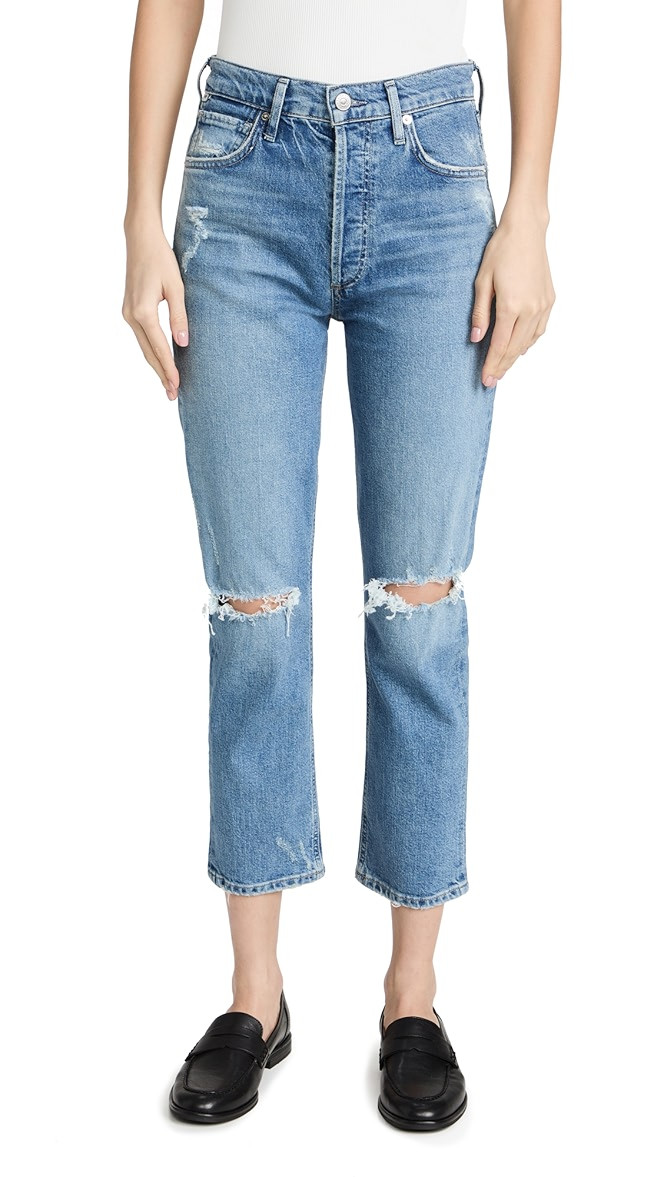Charlotte Crop High Rise Straight Jeans | Shopbop