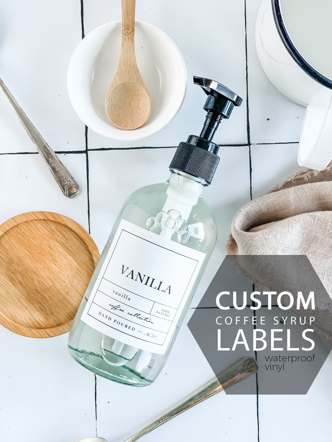 Custom APOTHECARY Coffee Syrup Labels - Waterproof Label - Coffee Flavor Labels - Coffee Bar Labe... | Etsy (US)