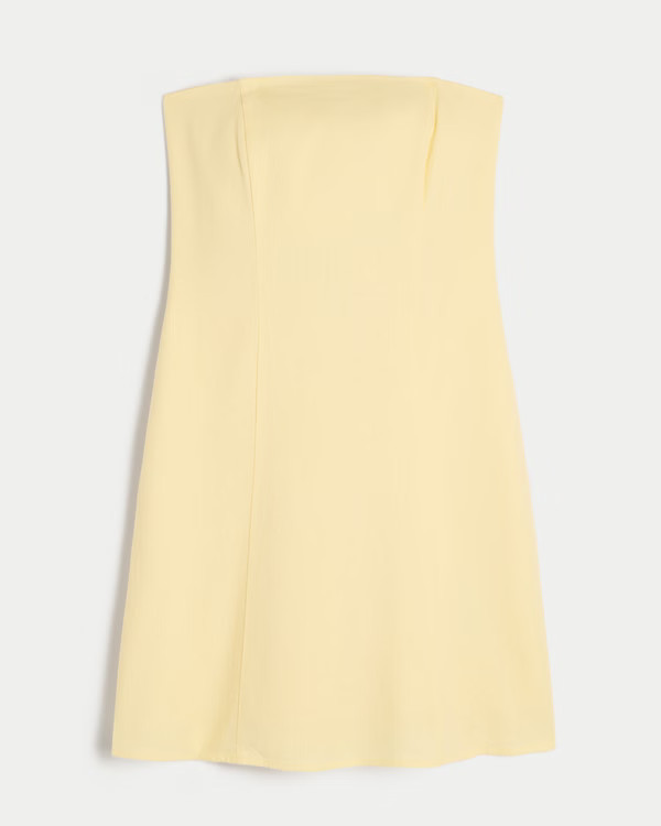 Linen-Blend Strapless Mini Dress | Hollister (US)
