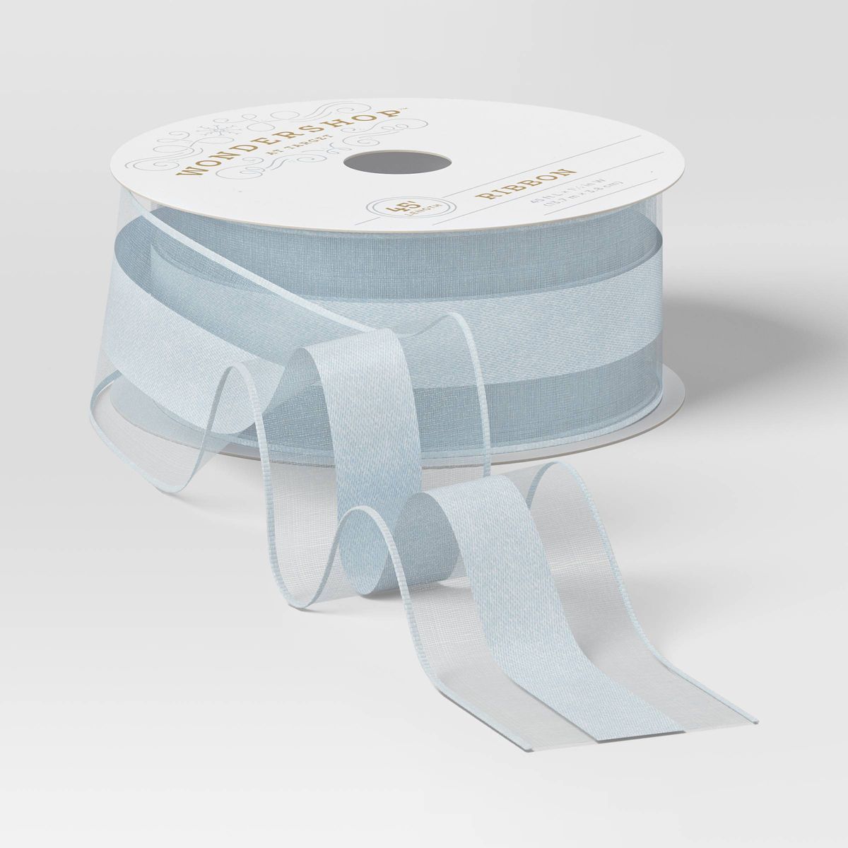 1.5" Sheer Fabric Christmas Ribbon 45' Light Blue - Wondershop™ | Target
