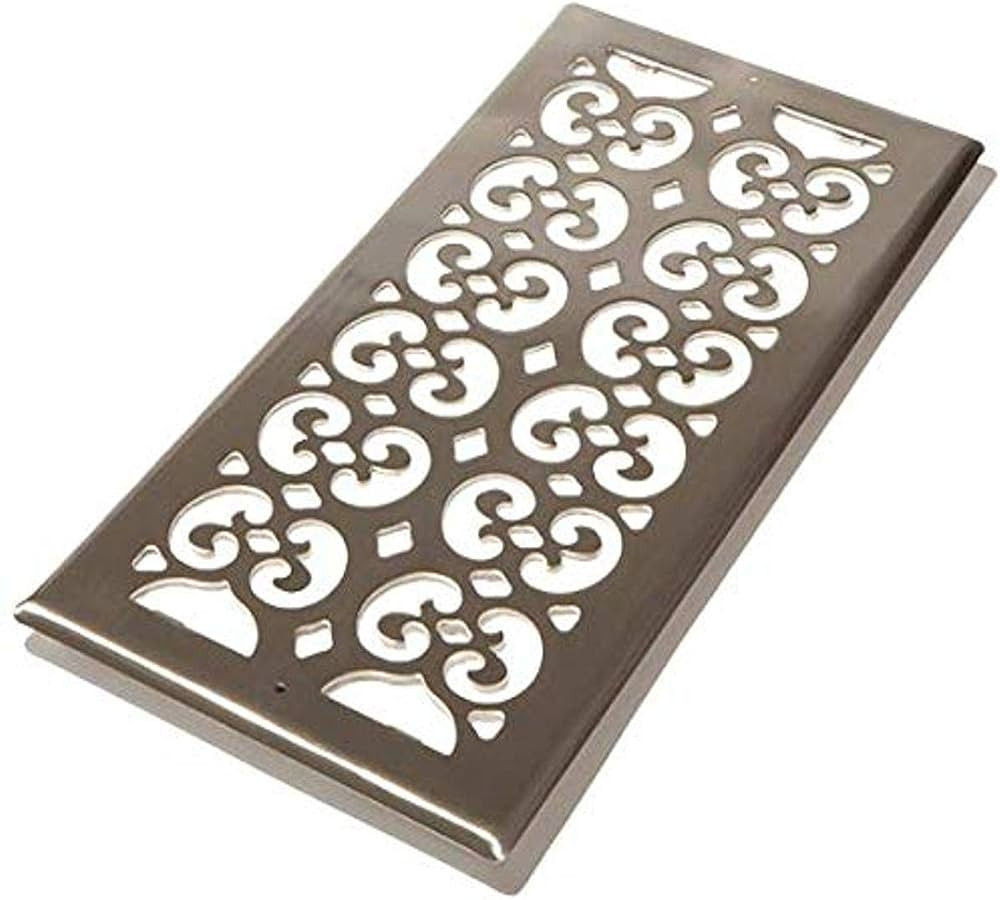 Decor Grates SP614R-NKL Scroll Design Cold Air Return Grille, 6x14 Inches, Brushed Nickel | Amazon (US)