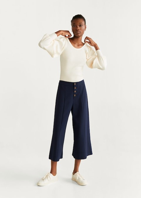 Buttons culottes trousers | MANGO (US)