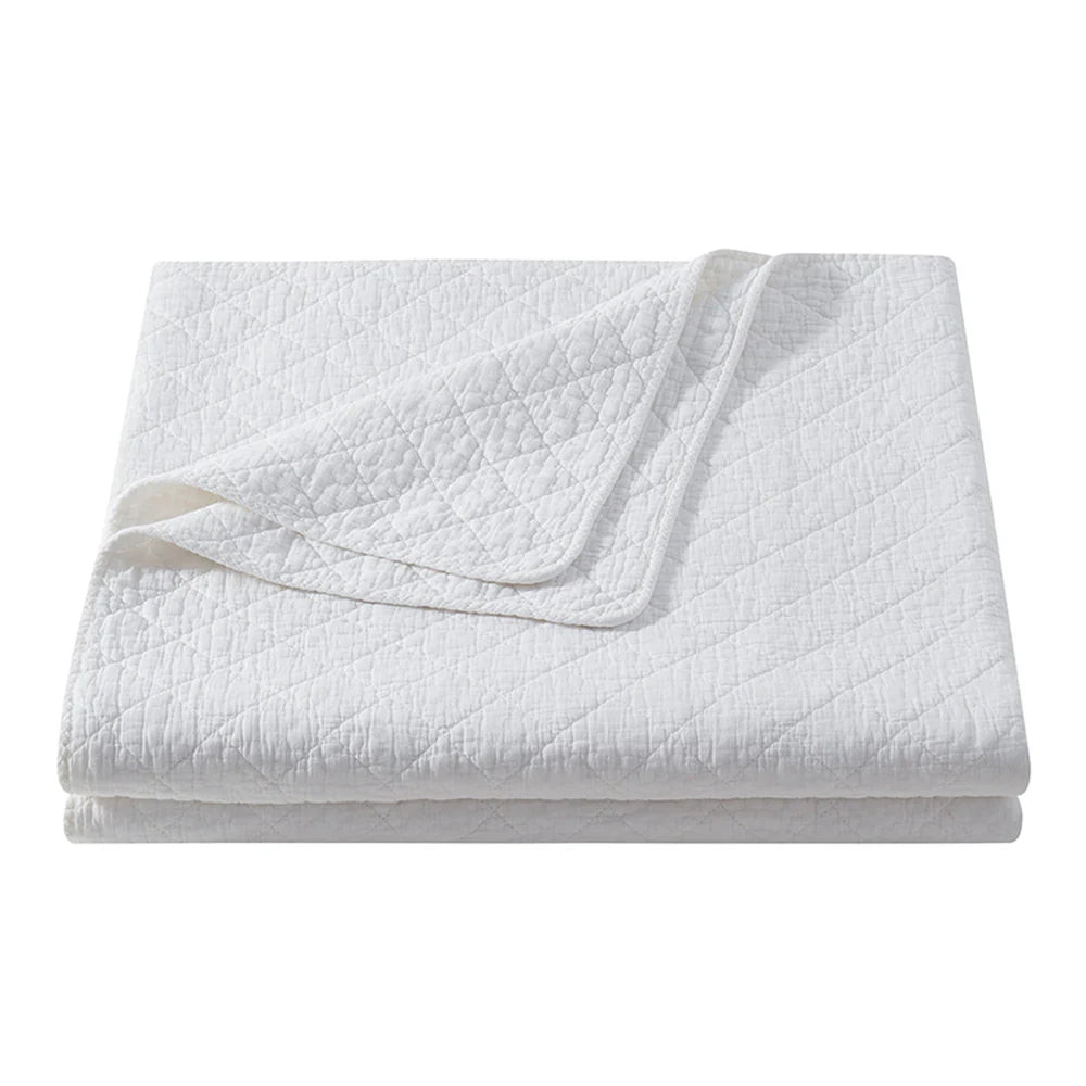 Cotton Stonewashed Gauze Quilt Vintage White | Mintly Home