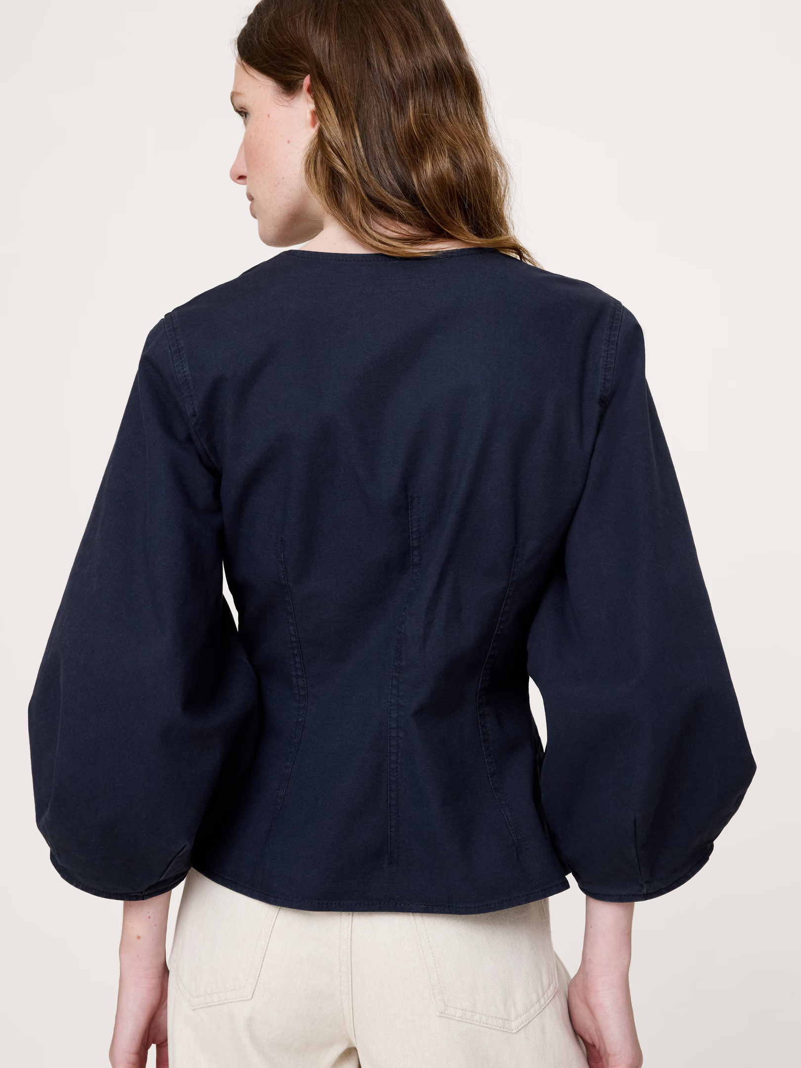 Cotton Canvas Puff-Sleeve Top | Banana Republic (US)