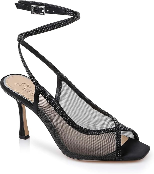 Jewel Badgley Mischka Tamera Peep Toe Heels with Wraparound Strap | Amazon (US)