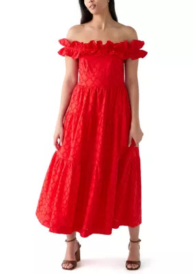 Crown & Ivy™ Women's Off the Shoulder Midi Dress | Belk