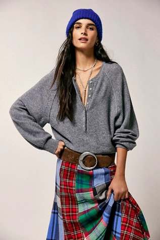 Porta Cashmere Henley Sweater | Free People (UK)