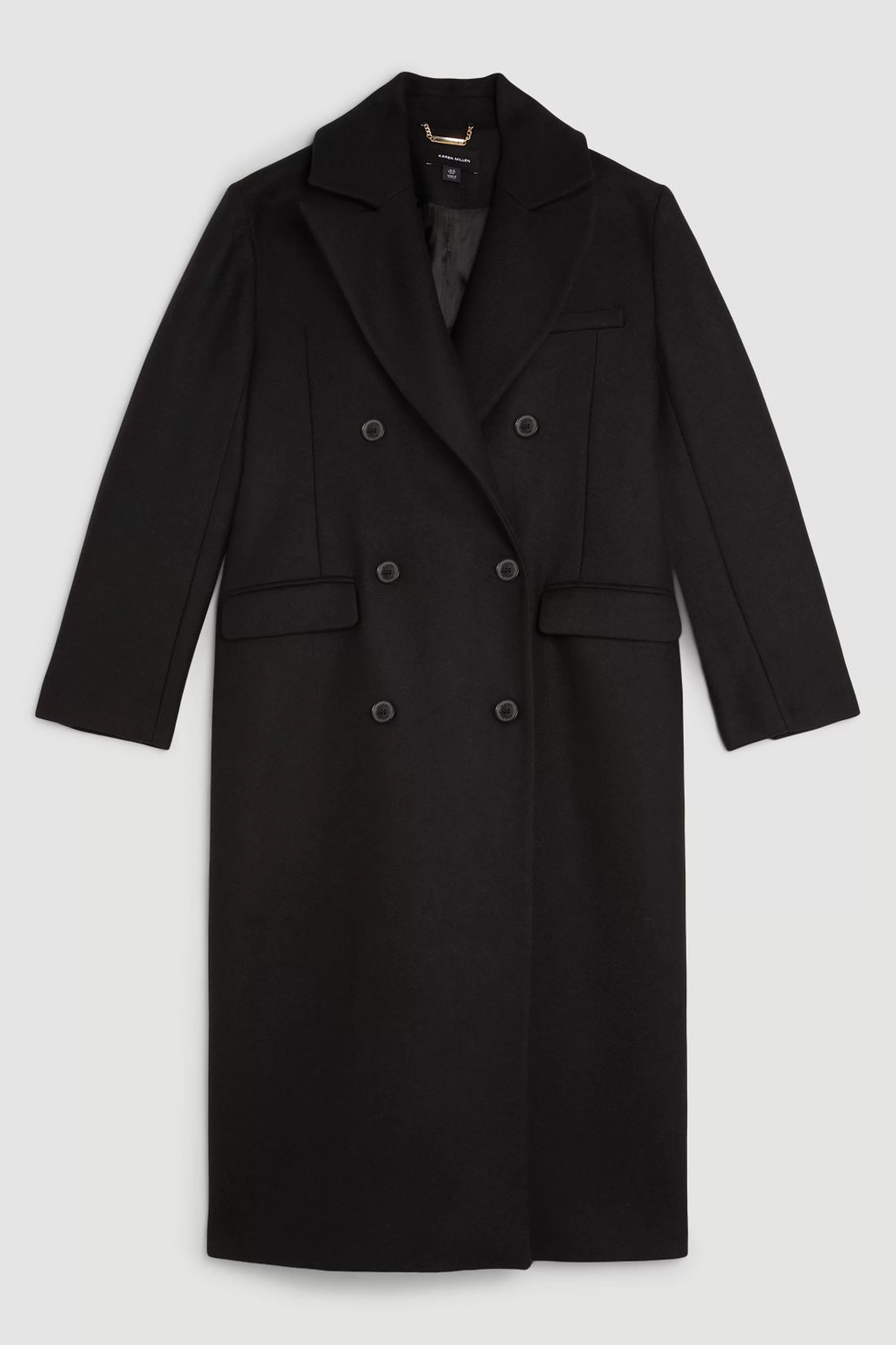 Italian Manteco Wool Strong Shoulder Anti Fit Coat | Karen Millen UK + IE + DE + NL