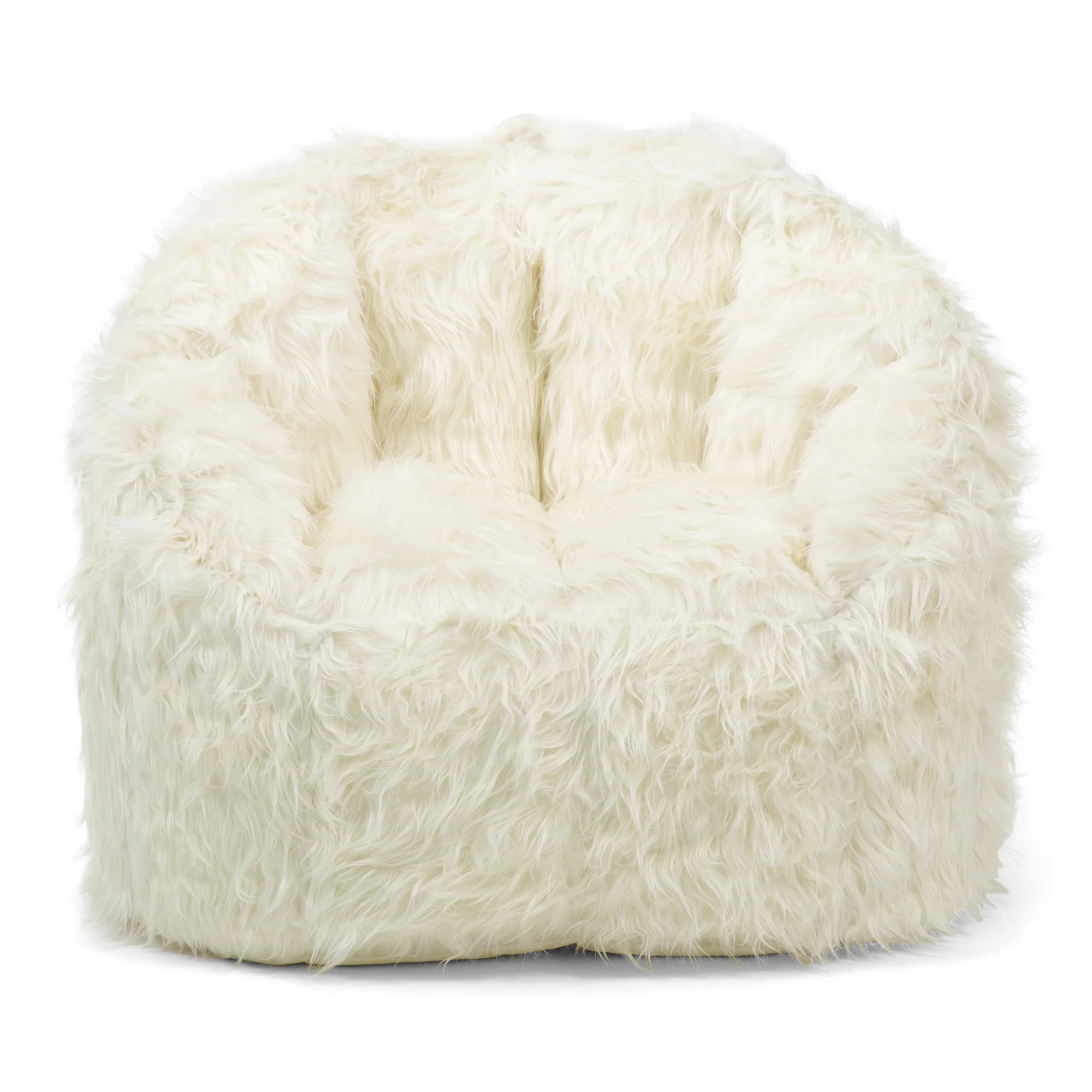 Big Joe Milano Bean Bag Chair, Ivory Shag, Soft Faux Fur, 2.5 feet | Walmart (US)
