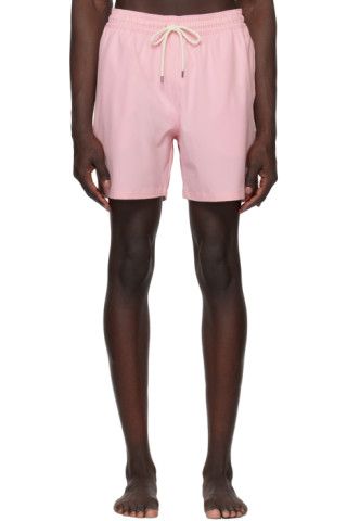 Polo Ralph Lauren - Pink Embroidered Swim Shorts | SSENSE