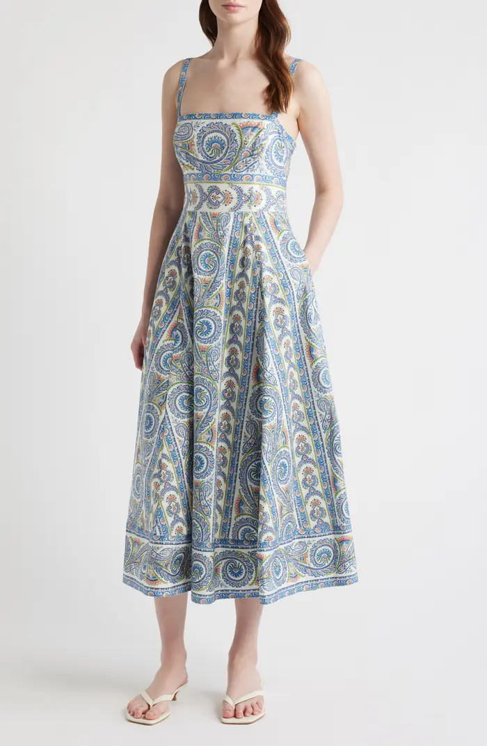 Hill House Home The Margot Stripe Fit & Flare Midi Dress | Nordstrom | Nordstrom