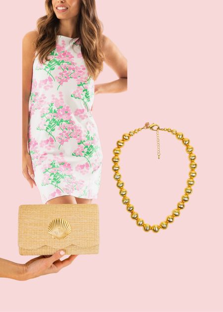 This is the perfect look for Mother’s Day, a graduation, or a wedding. Florals are in this spring, along with gold jewelry and rattan bags. You can’t go wrong with this look. You could even wear a little sweater if it were chilly and a good pair of Jack Rogers sandals, which jazz up the look. #florals #floraldress #rattanclutch #goldnecklace 

#LTKstyletip #LTKFind