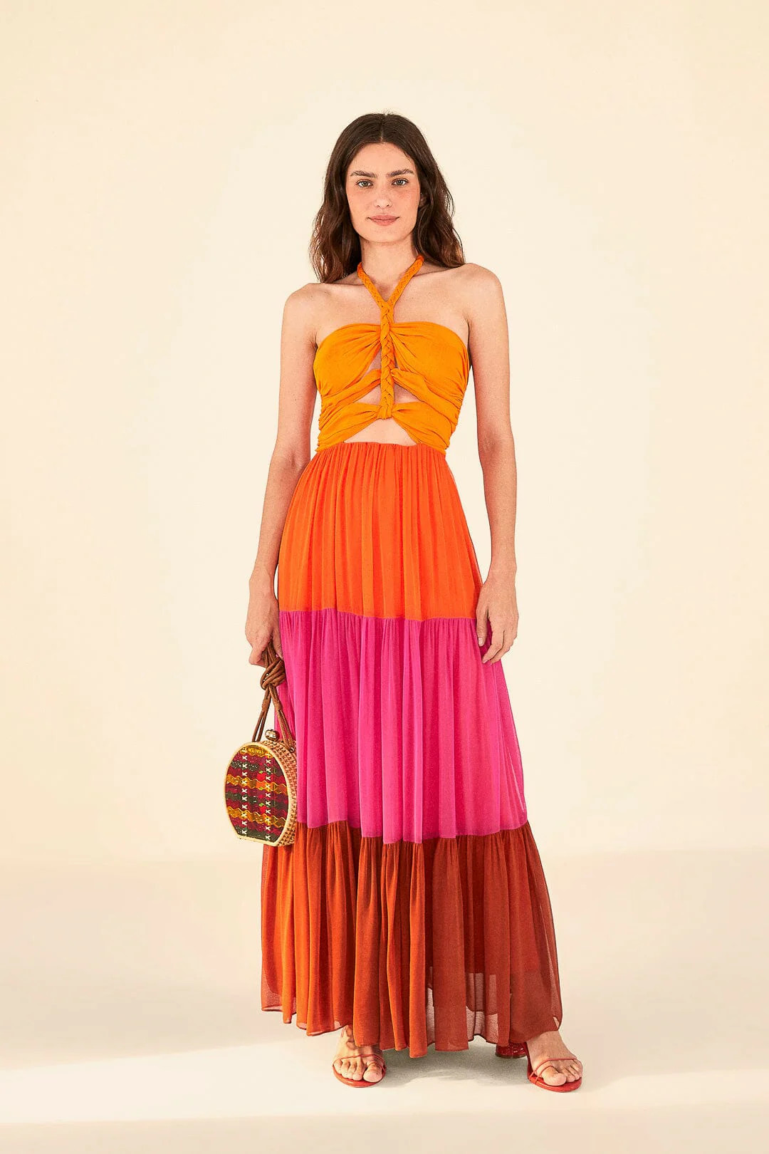 Warm Color Blocking Maxi Dress | FarmRio (US)