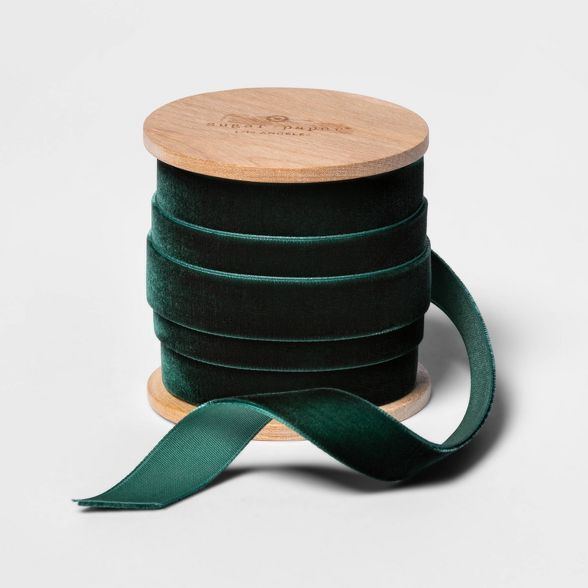 5/8" Green Velvet Ribbon 5yd - sugar paper™ | Target