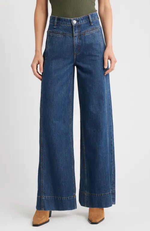 rag & bone Selah High Waist Wide Leg Jeans in Kenme at Nordstrom, Size 28 | Nordstrom