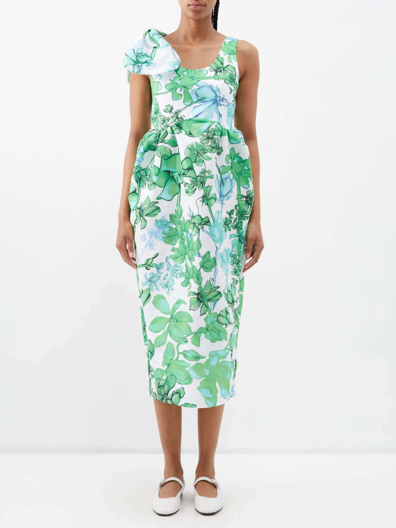Anne azalea-print taffeta midi dress | Kika Vargas | Matches (US)