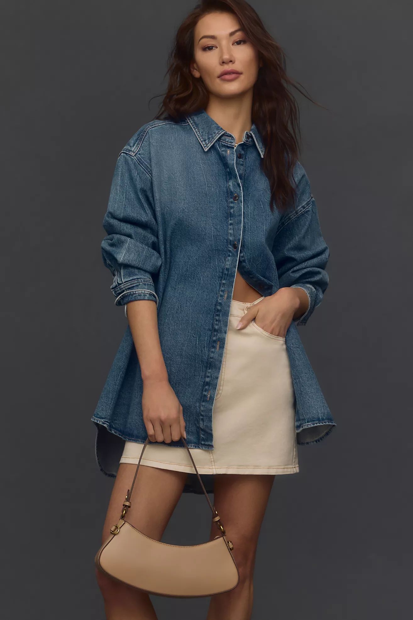 Good American Oversized Denim Buttondown Shirt | Anthropologie (US)