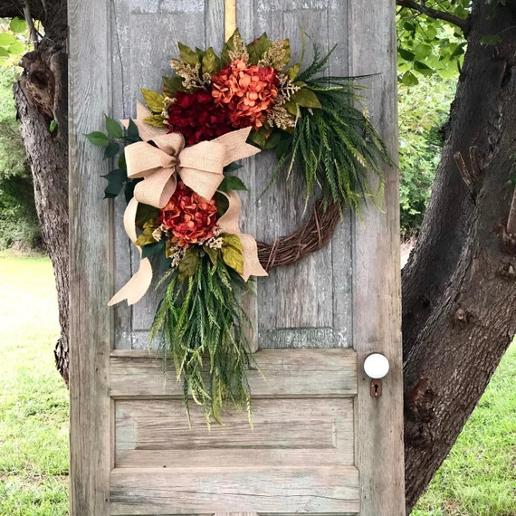 Front Door Wreath With Color Choices Spring Hydrangea Wreath - Etsy | Etsy (US)