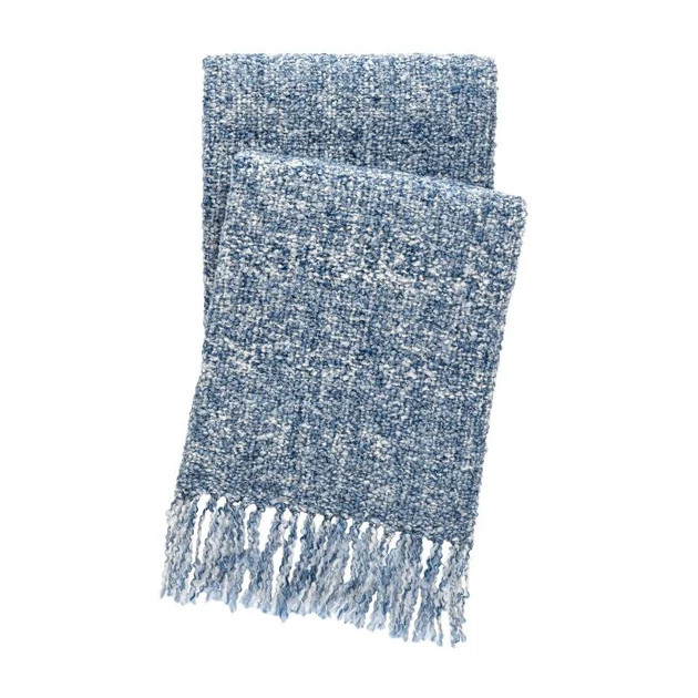 Beach Boucle Indoor/Outdoor Throw - Navy | Cailini Coastal