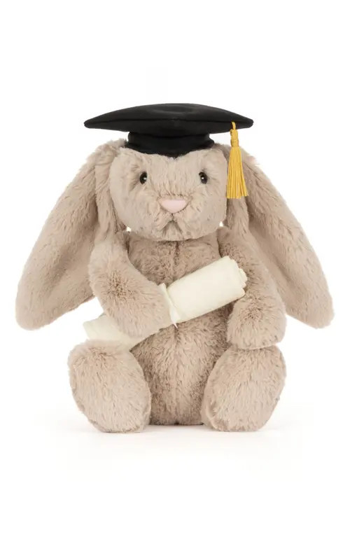 Jellycat Graduation Bashful Bunny Plushie in White at Nordstrom | Nordstrom