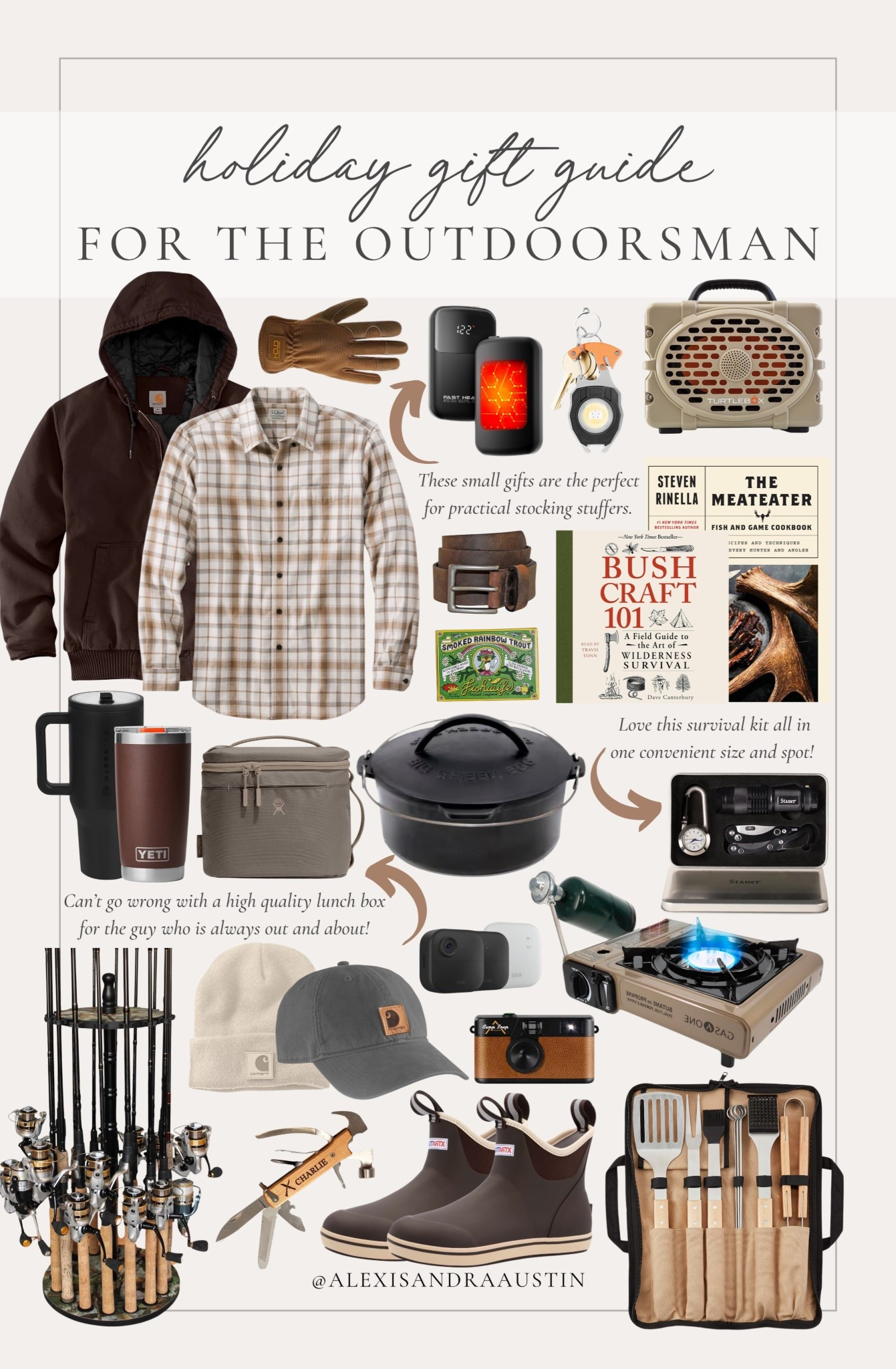 Holiday gift guide for the outdoorsman! Loving these useful and practical gifts for the outdoor lover in your life.

Holiday gift guide, outdoor gift guide, men’s gift guide, neutral outdoor finds, outdoor gear, fishing rod stand, speaker, hand warmer, cozy hat, stocking stuffers, Carharrt, found it on Amazon, Lodge, Yeti, Hydrojug, shop the look!

#LTKSeasonal #LTKGiftGuide #LTKHoliday