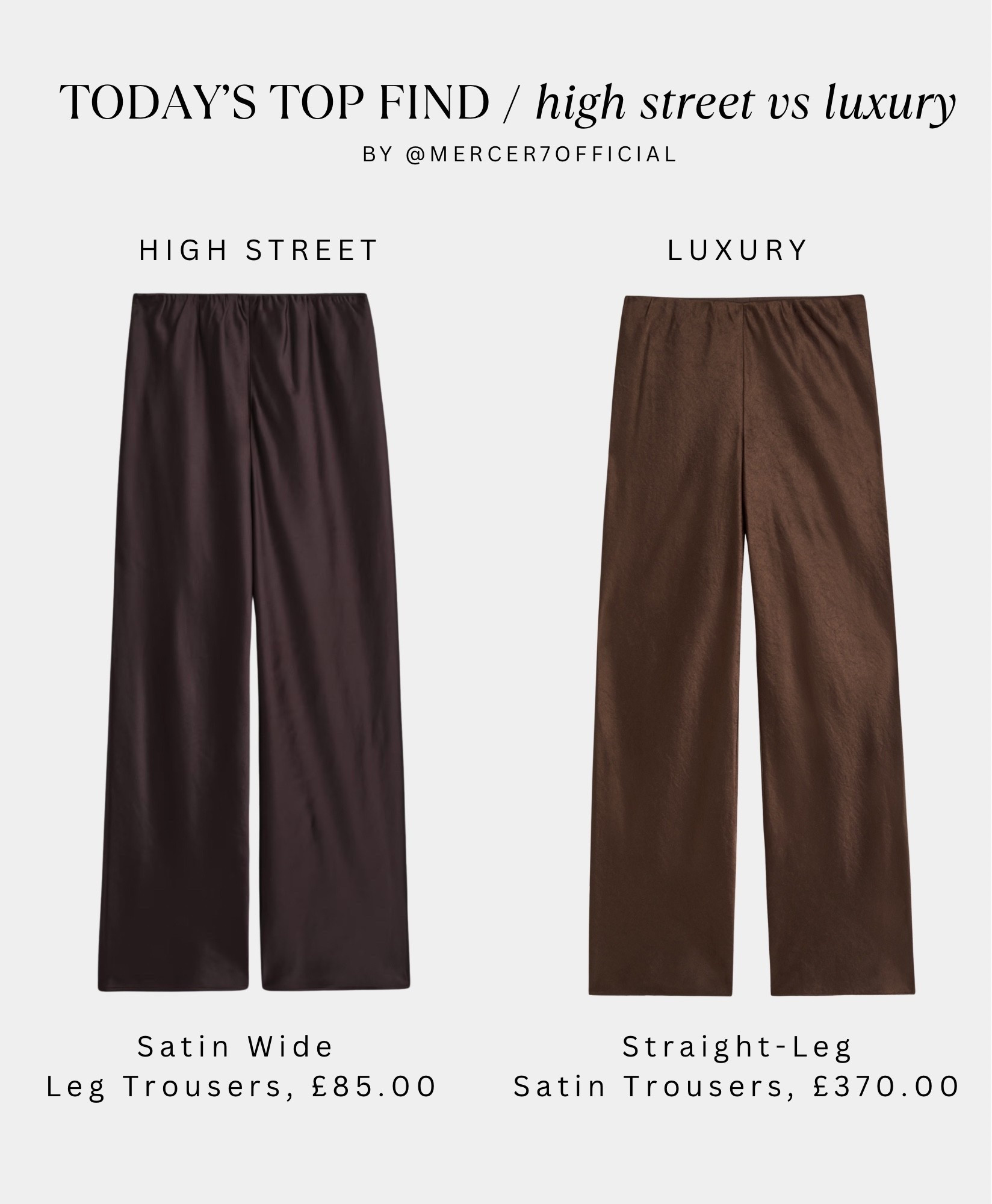 This weeks top find / Satin trousers. I’ve found a gorgeous high street pair and a luxury option depending on your budget. 

#LTKuk #LTKwinter #LTKautumn