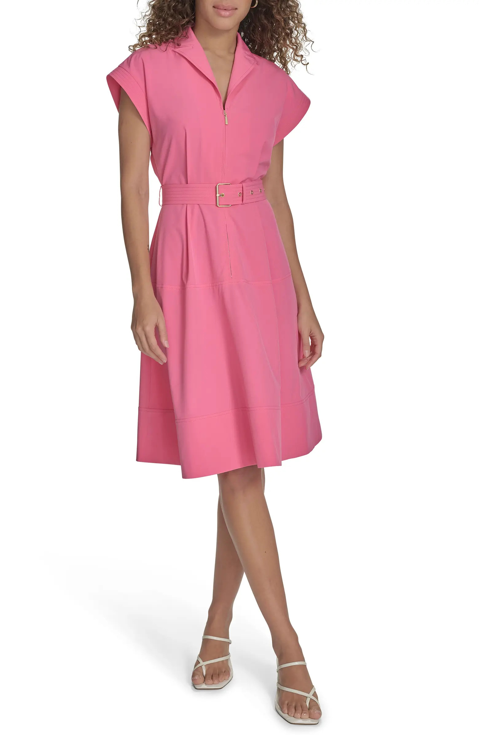 Calvin Klein Comm Belted Midi Shirtdress | Nordstromrack | Nordstrom Rack