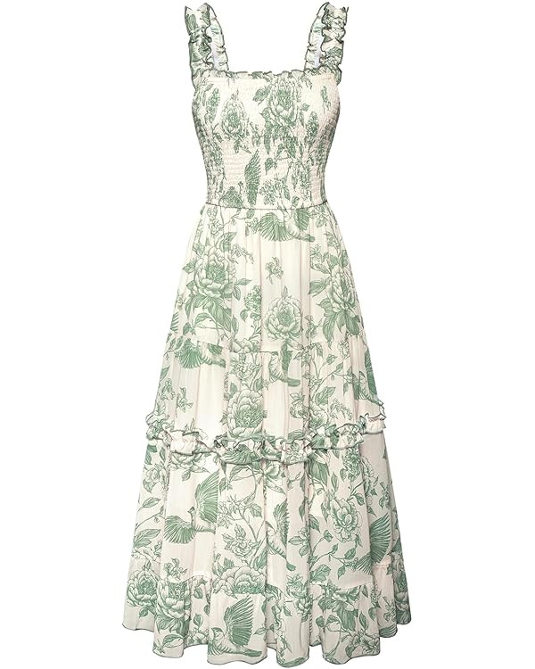 Scarlet Darkness Cottagecore Dresses for Women 2025 Smocked Floral Dress Flowy Sundress       Sen... | Amazon (US)