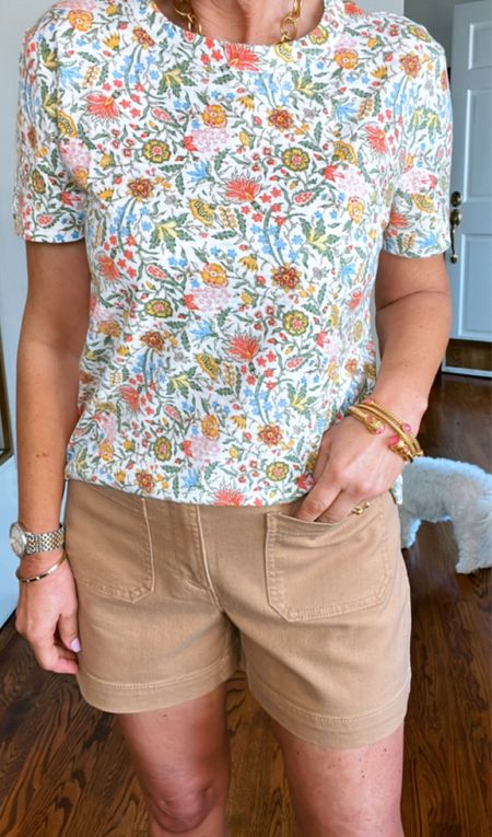 40% off plus extra 20% twill short with patch pockets and floral tee shirt! 

#LTKfindsunder50 #LTKsalealert #LTKover40