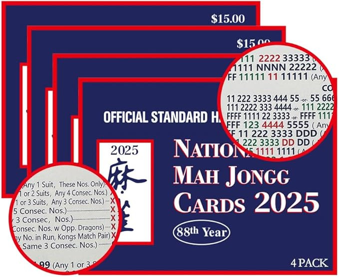 2025 Mahjong Card Guide Rules - Large Size - 4Pcs | Amazon (US)