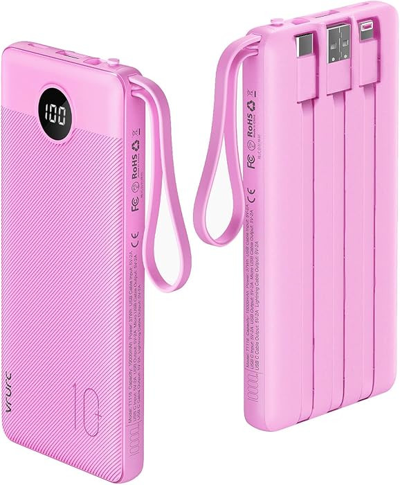 VRURC Portable Charger 10000mAh, Slim LED Display Power Bank, 5 Output 2 Input Cell Phone Battery... | Amazon (US)