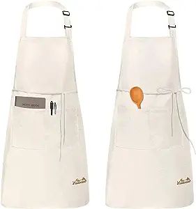 Viedouce 2 Packs Aprons Cooking Kitchen Waterproof,Adjustable Chef Apron with 2 Pockets for Home,... | Amazon (US)