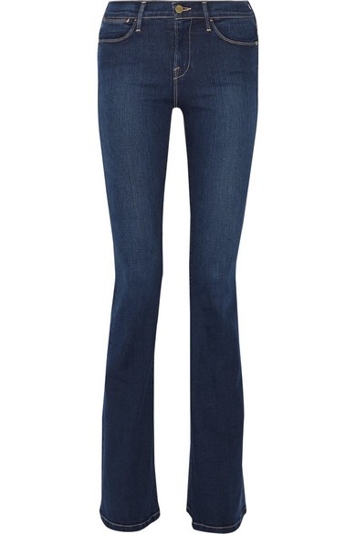 FRAME - Le High Flare High-rise Jeans - Mid denim | NET-A-PORTER (US)