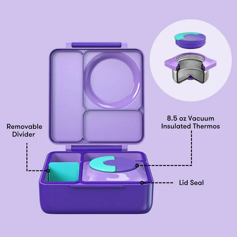 OmieBox Bento Box for Kids - Insulated Bento Lunch Box with Leak Proof Thermos Food Jar - Purple ... | Walmart (US)