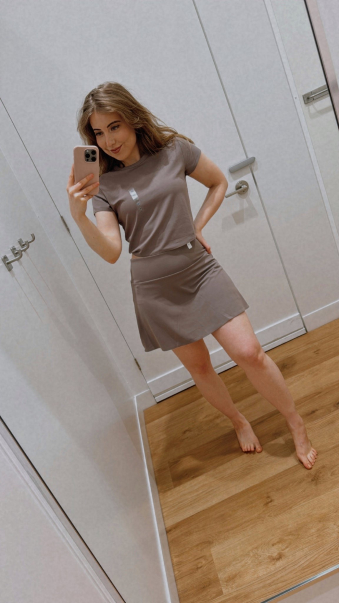 Brown top and skort from Uniqlo. 

#LTKfitness #LTKcanada #LTKsummer