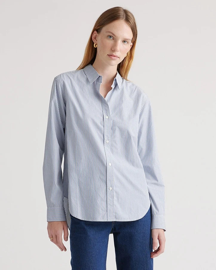 100% Organic Cotton Poplin Long Sleeve Shirt | Quince