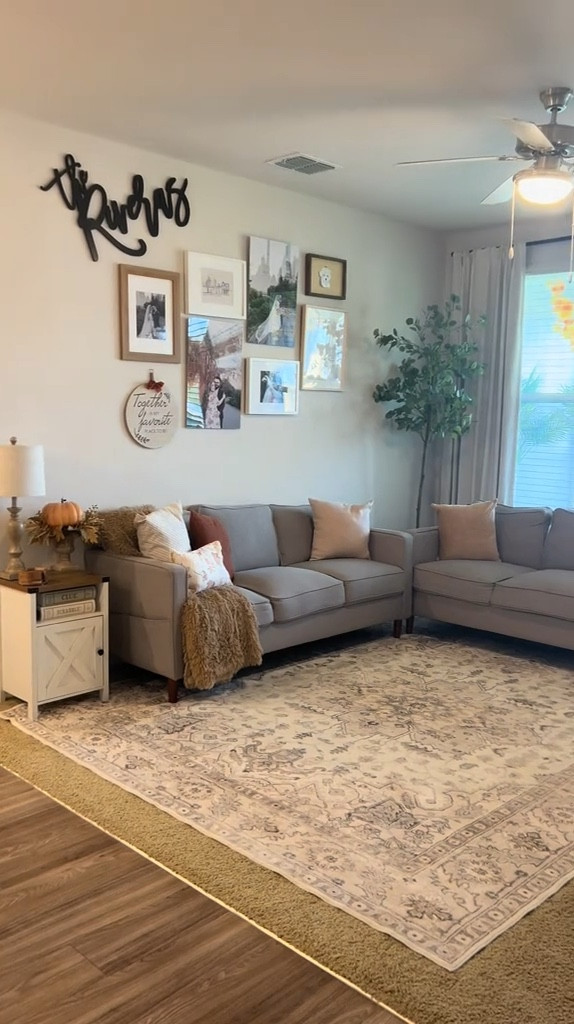 Biggest transformation in our living room? The new rug! 🧡
I loved our old one, but no matter how hard I tried to clean it, it just wasn’t cutting it—and hiring a carpet cleaner is pricey! 😅

When I went looking for a new rug, I wanted something affordable, washable, stain-resistant, and big enough to make a statement. This one checks all my boxes and is such a steal on Amazon! 🛒. Anyone who’s shopped for rugs knows an 8x10 is usually a splurge, but this price was too good to pass up! 👏✨ 
.
.
.
#livingroomrefresh #falldecorinlivingroom #falldecor #fall2024 #apartmentdecor #apartmentliving #rugdesign

#LTKCyberWeek #LTKHome #LTKSaleAlert