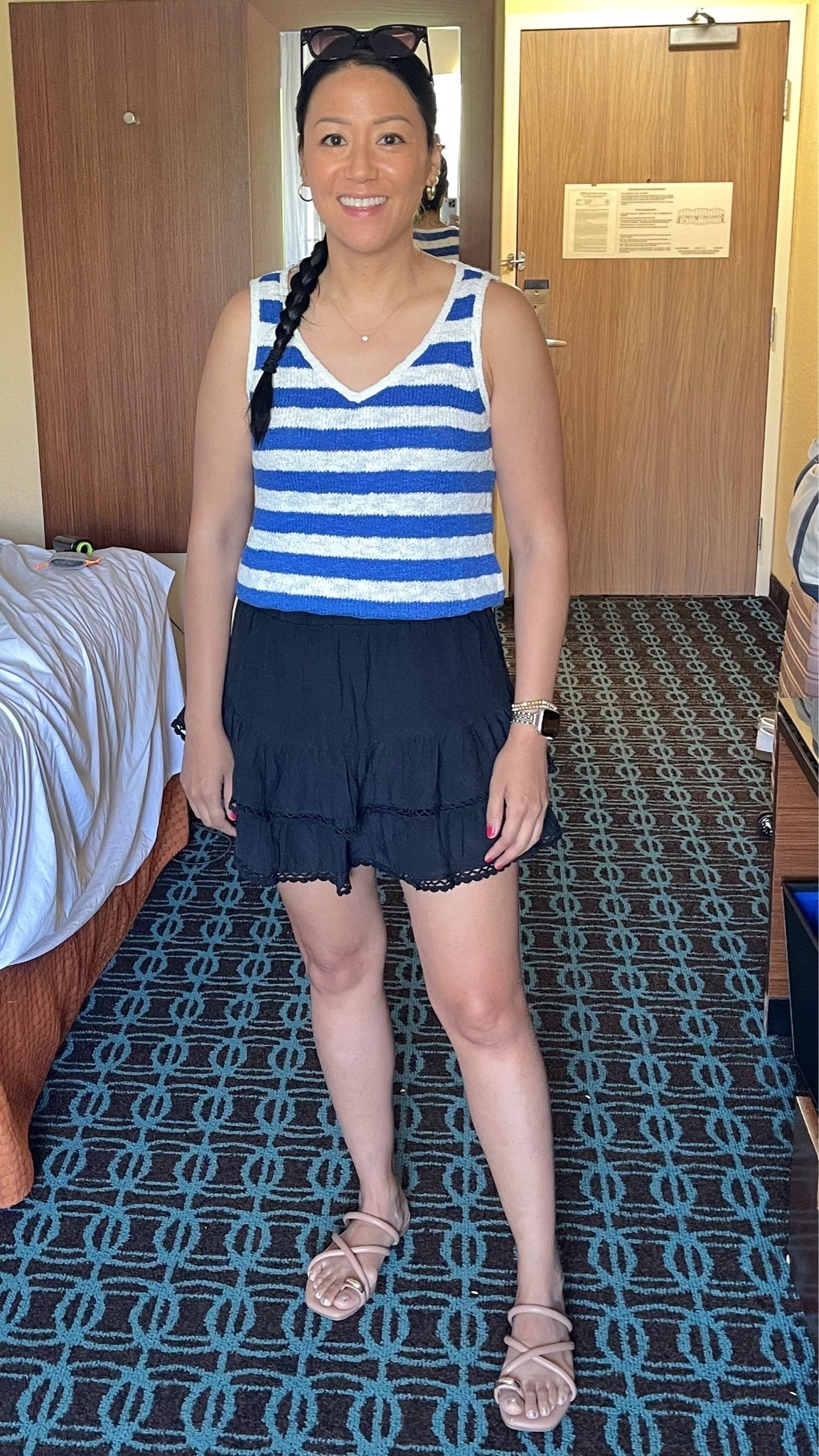 Size XS tank and size small skort 
Sandals are true to size (exact pair are sold out)

#LTKgrwm #LTKOver40 #LTKootd