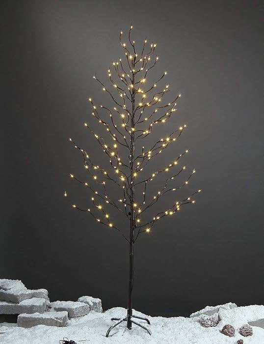 LIGHTSHARE 5FT 200L Lighted Star Light Tree,Warm White, Brown Branch Decoration Light,Home/Festiv... | Amazon (US)