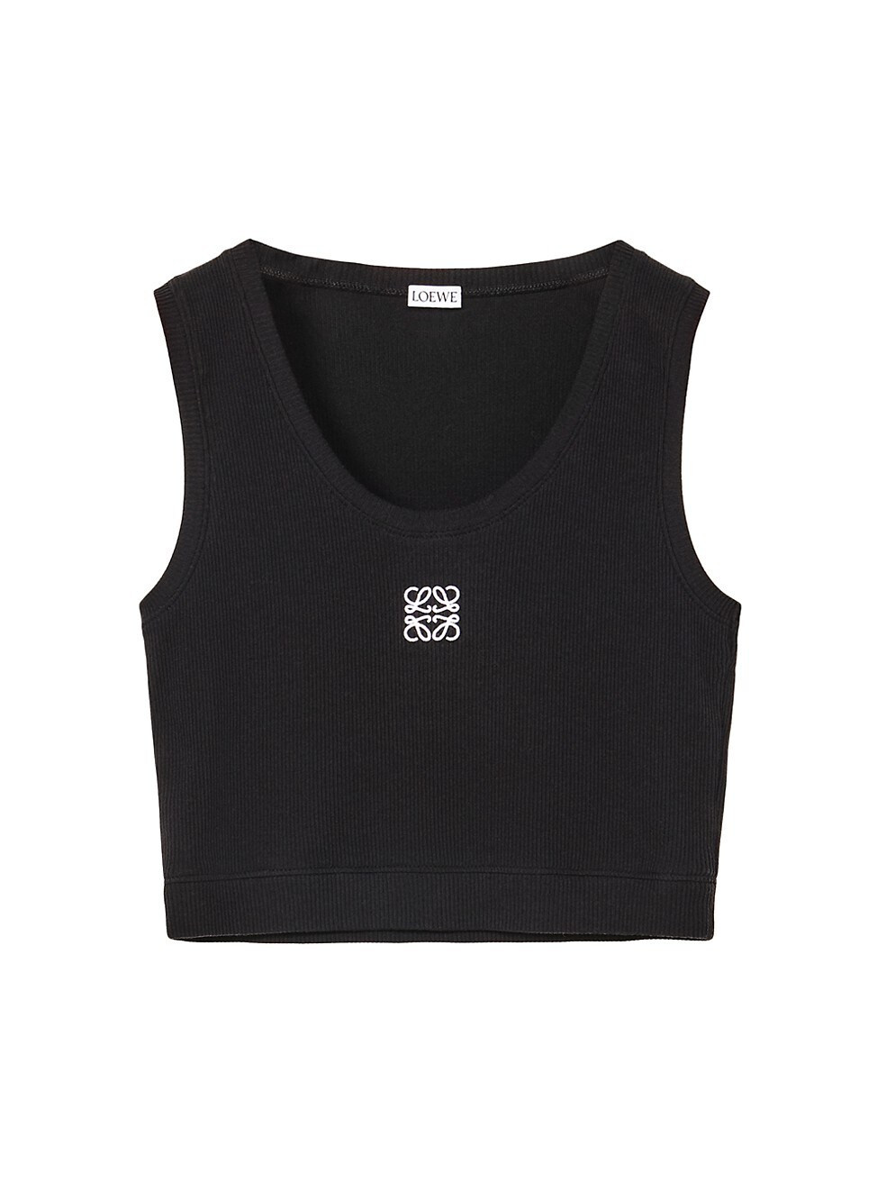 Women's LOEWE Cropped Cotton Anagram Tank Top in Black/White | StockX