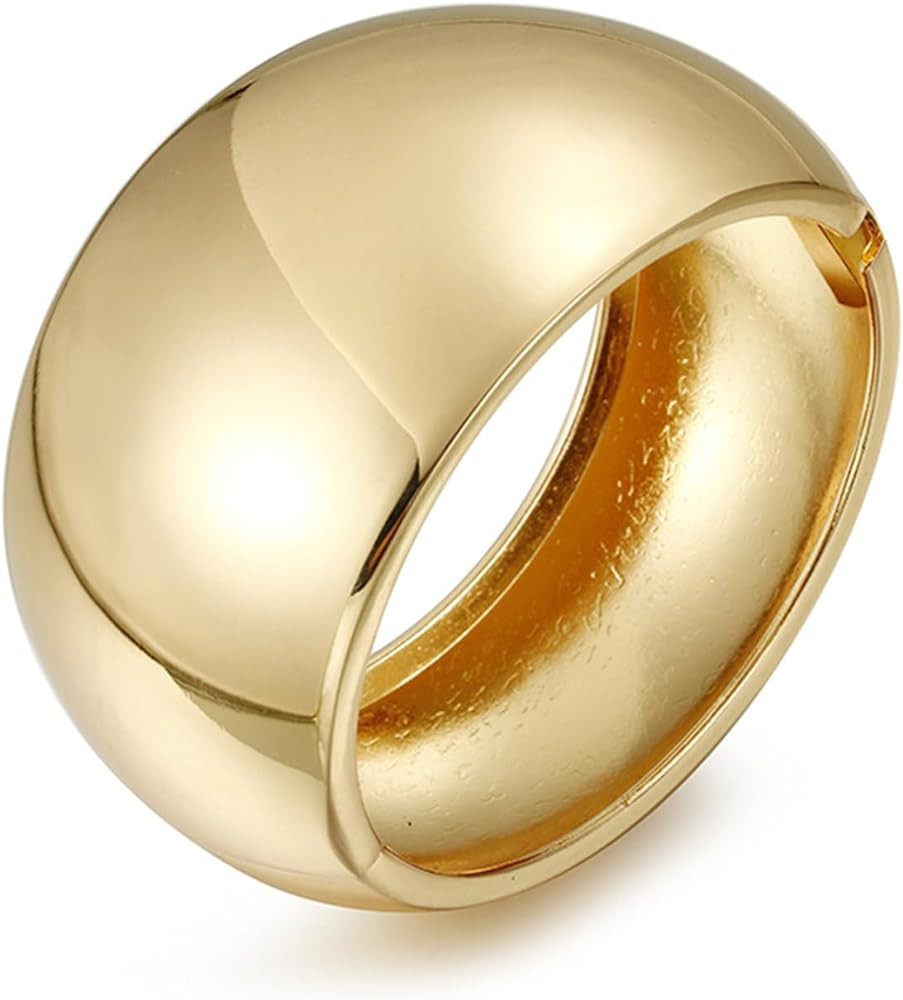 YBMYCM Chunky Gold Bangle Bracelets for Women Trendy Wide Chunky Cuff Bracelets Wrap Bracelet | Amazon (US)