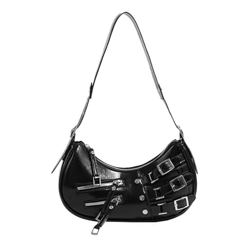 Sunwel Fashion Y2k Under the Arm Purse Goth Shoulder Bag Aesthetic Grunge Bag for Women (black) | Amazon (US)
