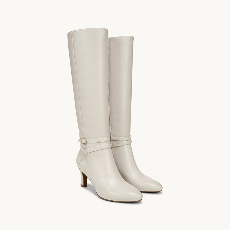 LifeStride Guild Tall Wide Calf Knee High Boot (Bone Faux Leather) 9.5 M | LIfeStride