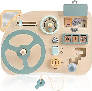 Vanplay Montessori Toy Busy Board for Toddlers 1 Years Wooden Sensory Activity Board for Kids 3 4... | Amazon (US)