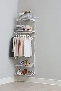 Rubbermaid Expandable Closet Shelf Kit, 2-4 ft., White, for Home/Closet/Garage/Laundry/Mudroom/Ba... | Amazon (US)