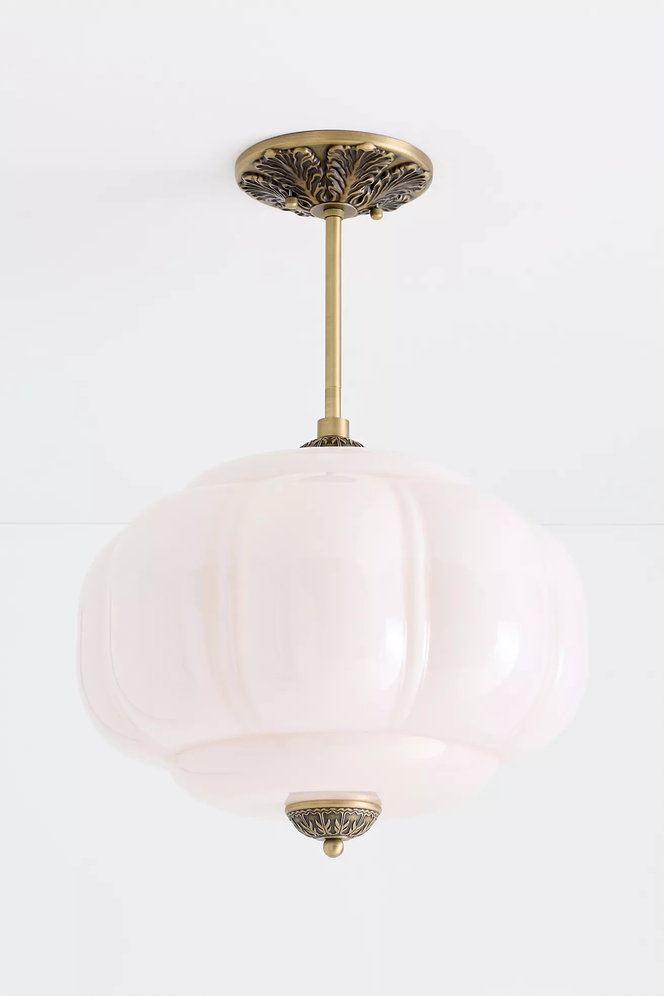 The Eloise Scallop Milk Glass Semi-Flush Mount Ceiling Light | Anthropologie (US)