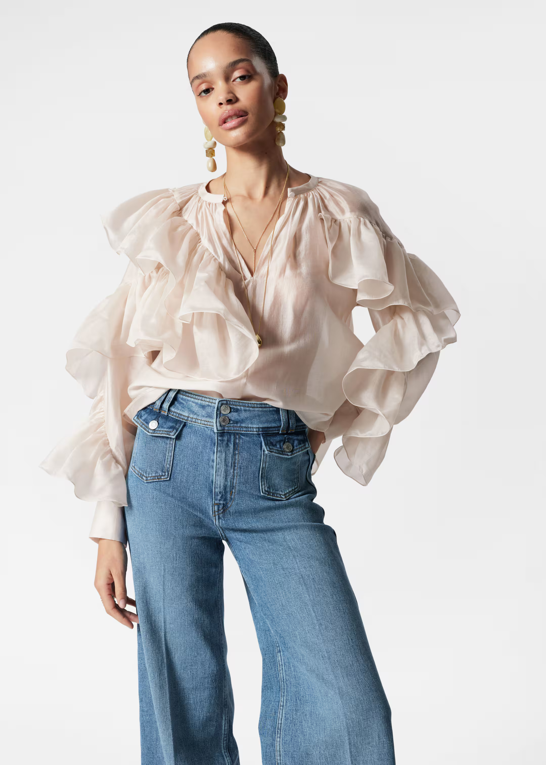 Asymmetrische blouse met ruches | H&M (DE, AT, CH, NL, FI)